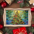 thumbnail image 2 of (TP002) Artesanías Con Pintura Diamantes Plato Cena Con Puntos Diamante Bandeja Comida Maciza Bandeja Decorativa para Sala Estar Navidad 30*20cm, 2 of 9