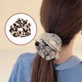 thumbnail image 2 of Sonducket Gran pelo Scrunchie Animal Estampado de leopardo Elásticos ajustables Bobbles Hairs Band Multi Color Leopard caqui crema Type3 NO3, 2 of 5