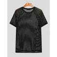 thumbnail image 5 of Men's Mesh Breathable See Through Tops Short Sleeve Casual Tee Shirt, 5 of 5