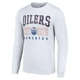 thumbnail image 2 of Men's Starter White Edmonton Oilers Retro Graphic Long Sleeve Crew T-Shirt, 2 of 3