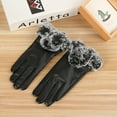 thumbnail image 3 of Gloves Touch Screen Warm Faux Leather Anti-slip Women Gloves for Home, 3 of 8