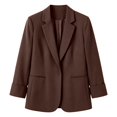 thumbnail image 4 of Women's Open Front Blazer Jacket Long Sleeve Lapel Casual Sophisticated Lightweight Office Jacket Loose Fit for Work and Leisure Coffee,XXL, 4 of 4
