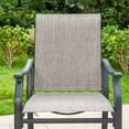 thumbnail image 3 of Summit Living 8-Piece Outdoor Patio Dining Chairs, All-Weather Steel Frame & Textilene Seat, Black & Gray, 3 of 9