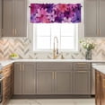 thumbnail image 6 of Spring Floral Window Valance for Kitchen, Vintage Watercolor Purple Pink Flower Leaves Plant Linen Texture Rod Pocket Short Curtain for Small Windows, Light Filtering Decorative Valance, 60 x 14 Inch, 6 of 9