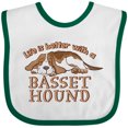 thumbnail image 3 of Inktastic Life is Better with a Basset Hound Boys or Girls Baby Bib, 3 of 4