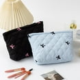 thumbnail image 5 of Bow Embroidered Dumpling Makeup Bag for Cosmetic Storage and Fashionable Toilet Organization, 5 of 7