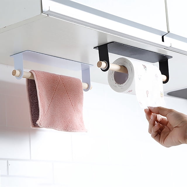 Yttmshdga Rack Adhesive Paper Towel Holder Under Cabinet For Kitchen Bathroom Stainless Kitchen Counter Storage(2PC)
