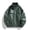 Green, variant on Men's Oversized Faux Leather Bomber Jacket Stand Collar Snap Button Dual Chest Pocket Elastic Rib Cuff Hem Vintage Windproof Moto Outerwear Coat Coffee L