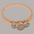 thumbnail image 6 of LBG British Made Spectacular 9k Rose Gold Natural Opal & Aquamarine Womens Statement Ring - 33 size options - Size 10.5, 6 of 7