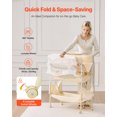 thumbnail image 3 of Cambiador de bebe VEVOR, plegable, con 2 cajones de tela, cesta lateral y barra para colgar, altura ajustable, ruedas bloqueables y 2 juguetes en forma de estrella, beige claro., 3 of 9