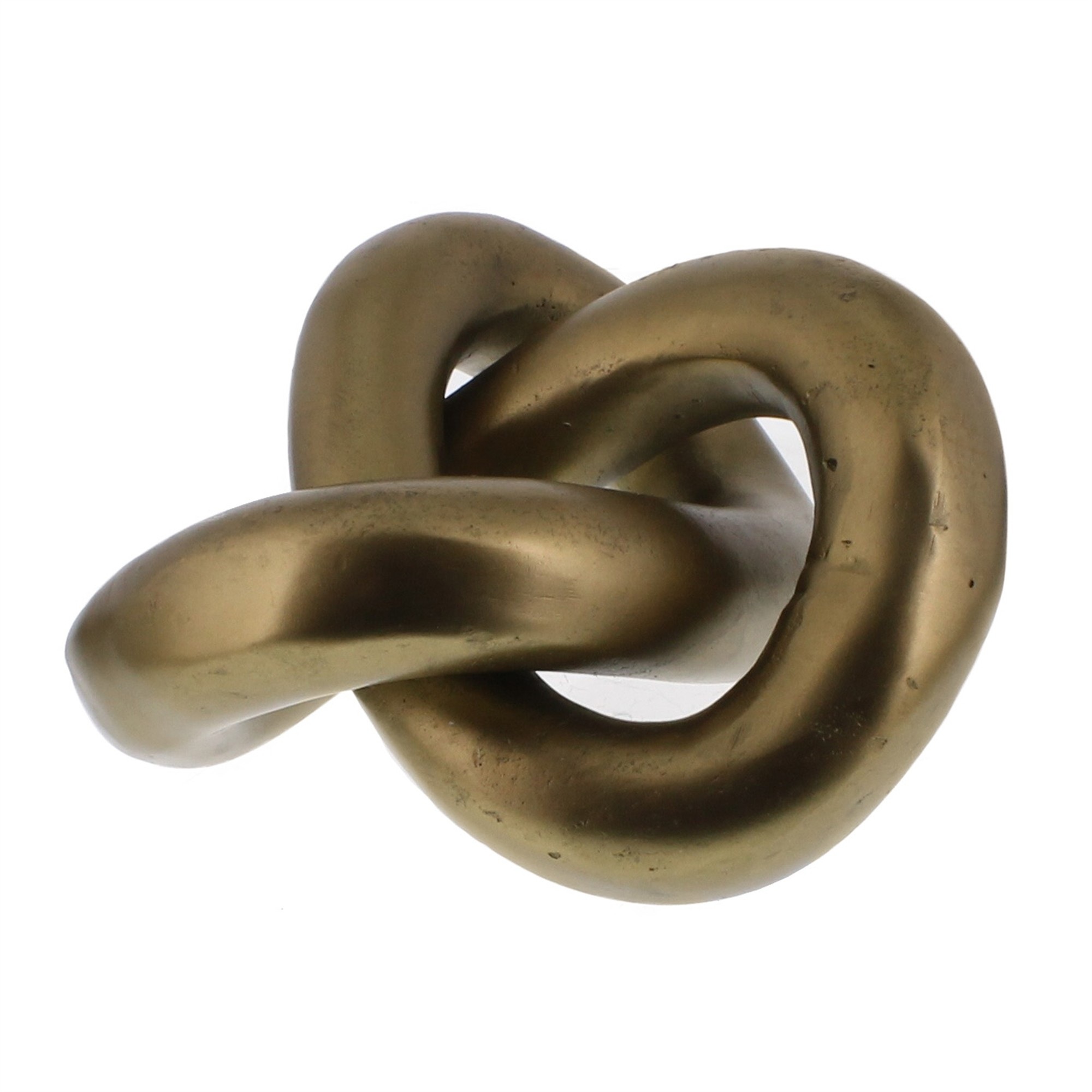 Contemporary Styled Metal Infinity Knot Decor with 3 Loops, Gold