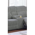 thumbnail image 3 of Contemporary Style Loveseat w Console Plush Cushion Couch Manual Motion Reclining 1pc Loveseat Smoke Corduroy Living Room, 3 of 5
