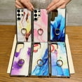 thumbnail image 4 of SaniMore for Samsung Galaxu S22 Ultra 6.8" 2022 Case with 360 Rotating Ring Bracket, Unique Fashion Marble Print Pattern Soft TPU Slim Fit Protective Shockproof Stylish Girly Stand Case, Darkpurple, 4 of 7