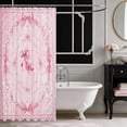thumbnail image 3 of Erosebridal Lovely Satin Bow Ribbon Shower Curtain 72Wx72L for Girls, Romantic Floral Print Waterproof Bathroom Curtain, 3 of 5