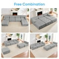 thumbnail image 6 of Mixoy Convertible U/L Shaped Modular Sectional Sofa, 6 Seater Couch with Oversized Seat, Free Combination Floor Sofa for Living Room (Light Grey, 6PCS), 6 of 10
