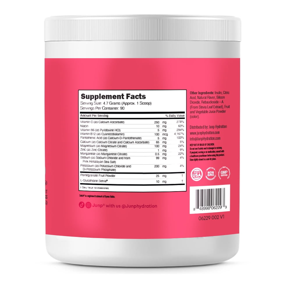 JUNP Hydration Electrolyte Powder, Electrolytes Drink Mix, Hydration Mix, Sugar Free, Gluten Free, 0 Calories, 0 Carbs, Keto Friendly, Kosher, 90 Servings. (Wild Berry)
