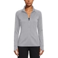 thumbnail image 2 of Sokhug Women's Althetic Long Sleeve Sun Protection Full Zip Up Track Jacket Slim Fit Activewear Top with Pockets Thumb Hole Workout Coat, 2 of 6