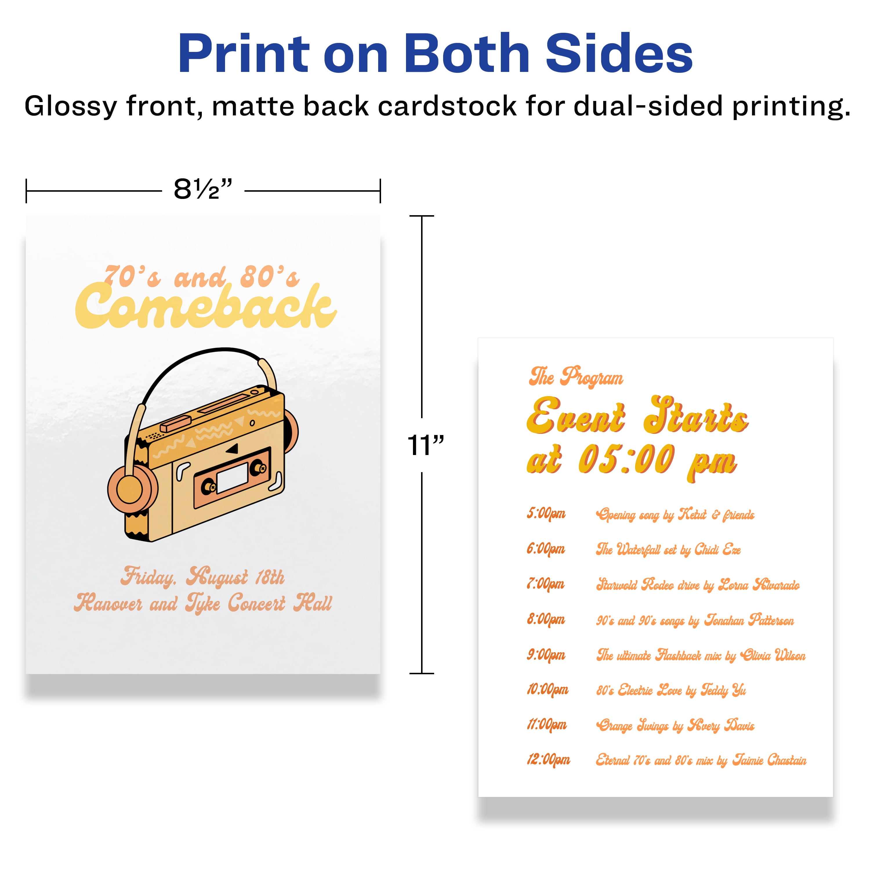 Avery Printable Cardstock, 8.5" x 11", Glossy White, 25ct