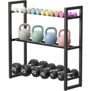 Adjustable 3-Tier Dumbbell Rack – Heavy-Duty Metal Weight Storage Stand for Dumbbells, Kettlebells, and More – Space-Efficient Home Gym Organizer – 360 lb Capacity (Dumbbells Not Included)