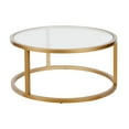 thumbnail image 1 of Henn&Hart Table Basse Base Ronde en Métal Pedastal Finition Or et Laiton, 1 of 7