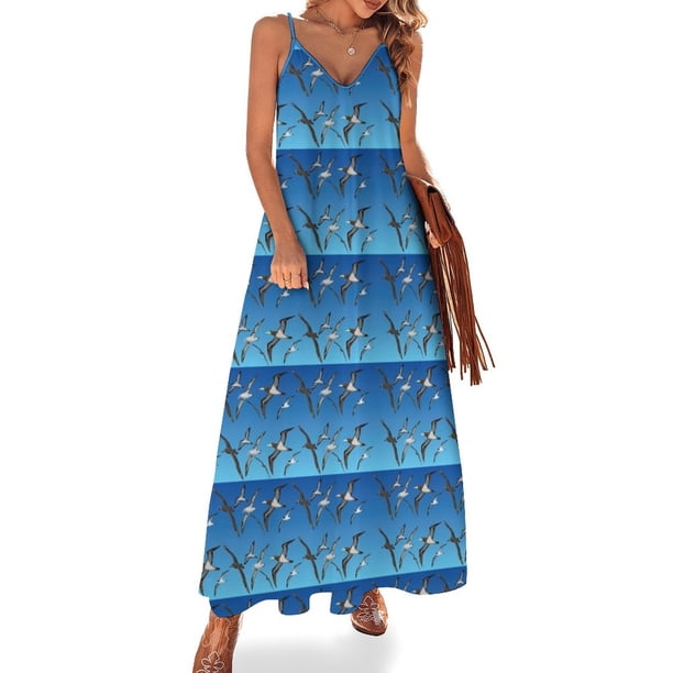 Vestido sin mangas de ave marina hawaiana vestidos de noche para mujer vestidos para mujer
