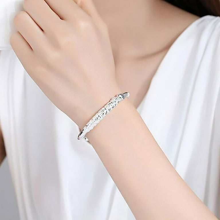 NIUREDLTD Silver Bracelet Silver Adjustable Bracelet Fashion NIUREDLTD Silver Bracelet Silver Adjustable Bracelet Fashion