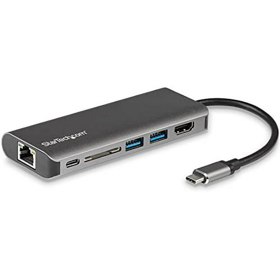 StarTech.com USB C Multiport Adapter - Portable USB-C Dock to 4K HDMI, 2-pt USB 3.0 Hub, SD/SDHC, GbE, 60W PD Pass-Through - USB Type-C/Thunderbolt 3 - NEW VERSION AVAILABLE DKT30CSDHPD3 (DKT30CSDHPD)