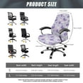 thumbnail image 6 of FKELYI Office Chair Covers Stretch Computer Chair Slipcovers for Armchair Gaming Chair, Purple Butterfly Daisy Floral Print Swivel Chair Protector Home Decor, Large, 6 of 6
