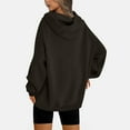 thumbnail image 5 of Kmdttou Women's Oversized Hoodies Fleece Sweatshirts Long Sleeve Casual Loose Solid Color Long Sleeved Round-neck Hooded Sweatshirt Tops on Clearance!, 5 of 6