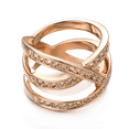 thumbnail image 6 of Yoursfs Sparkly Chunky Band Rings for Women Rose Gold Plated Double Criss Cross Ring with Cubic Zirconia Wide Index Finger Rings Jewelry (Size 8), 6 of 6