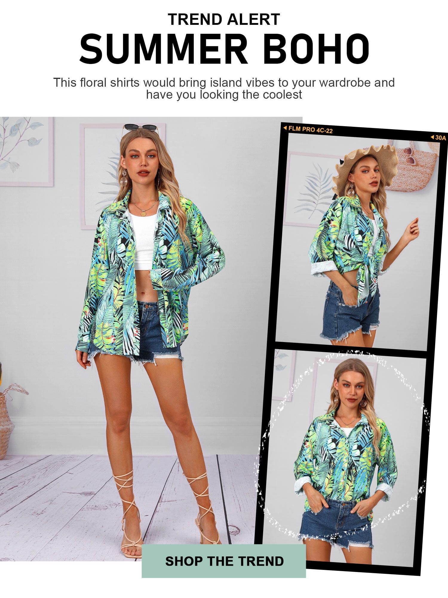 ZXSXSY Women Hawaiian Shirts Long Sleeve Buttons Down
