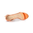 thumbnail image 4 of BLISSFUL STEP Women's Shoes Ankle Strap Open Toe Block Heel Glitter Party Sandals Orange 5.5, 4 of 7
