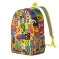 thumbnail image 2 of Colorful Math Numbers Pattern Backpack for School,Schoolbag with Adjustable Shoulder Straps & Padded Back,15.7"x11.8"x5.5", 2 of 5