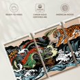 thumbnail image 6 of Elephant Stock Oriental Dragon And Tiger Wall Art - Horizontal Multi Panel Canvas - Living Room Wall Decor - Animal Multi Panel - Blue And Green Decor - 26" x 12", 6 of 8
