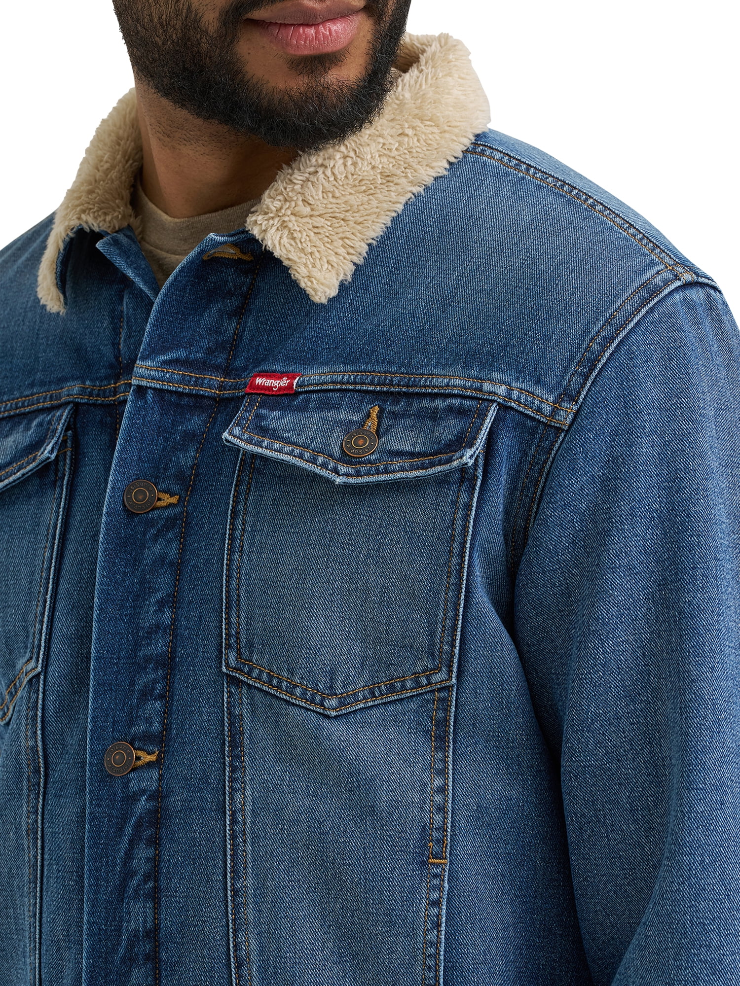 Wrangler® Men's Sherpa Fleece Lined Jacket, M-2XL
