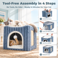 3-in-1 Cat Cave Bed For Indoor Cats With Scratch Pad - Walmart.com