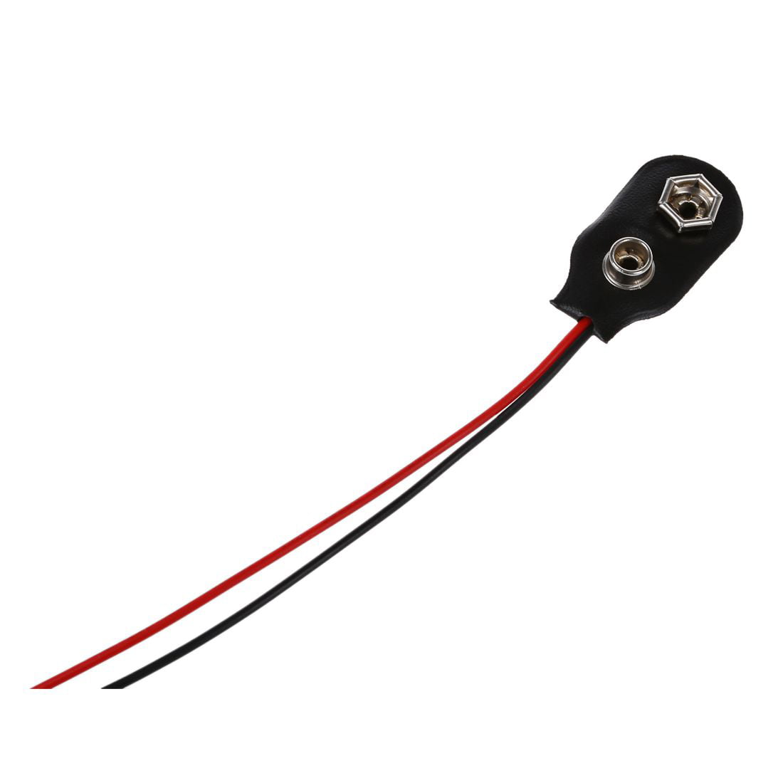 Battery Clip Connector I Type Black w Cable 10 Pcs Snap 9V 9 Volt 