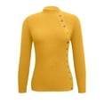 thumbnail image 3 of Annhoo Womens Sweaters Long Sleeve Mock Neck Slim Knitted Pullover Shirts Fashion Elegant Side Button Tops, 3 of 4