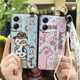 thumbnail image 4 of LYM-Phone Case For MOTO G Stylus 5G 2024, Shockproof Phone Holder Fashion Design Back Cover Kickstand Wristband Dirt-resistant Silicone Anti-dust Wrist Strap Cute Waterproof Soft case, 4 of 9