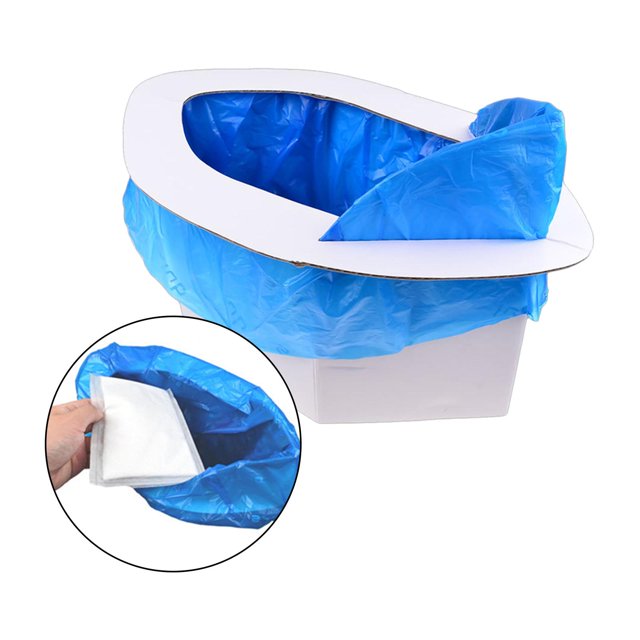 Inodoro Portátil, Camping, Senderismo, Picnic, Plegable, Asiento de Inodoro Móvil, Orinal con Bolsas de Degradables, Bolsas de Absorción de a Baoblaze Inodoro plegable portátil
