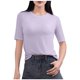 thumbnail image 1 of Tops de Manga Corta de Mujer Casual, Color Sólido Manga 1/2, Camiseta de Cuello Redondo, 1 of 6