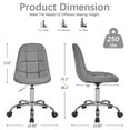 thumbnail image 3 of VECELO Home Office Chair Wide Seat with Solid Back, Ergonomic PU Leather Desk Chair Vanity Chair with Wheels, Modern Computer Chair for Home Office, Grey, 3 of 10