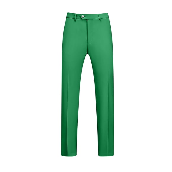 AherBiu Mens Dress Pants Expandable Waist Flat Front Plus Size Slim Fitted Stretch Trousers Classic Comfy Pants