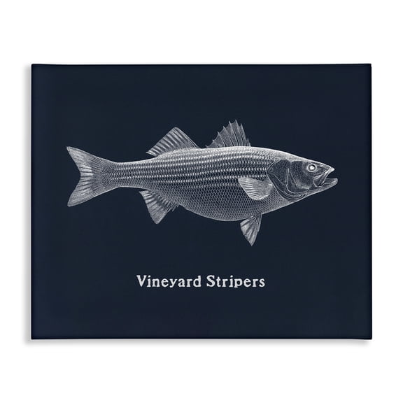 Stupell Industries Rustic Lodge Vineyard Stripers Fish Canvas Art, 20 x 16, by Phillipa Katz