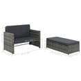 thumbnail image 6 of Charmma 2 Piece Patio Lounge Set with Cushions Poly Rattan Gray, 6 of 9