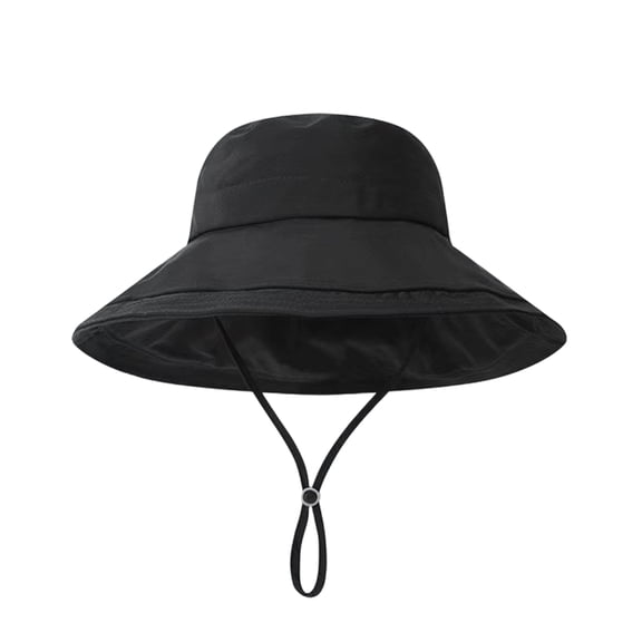 Domzest Unisex Wide Brim Sun Hats UPF 50 UV Protection Bucket Outdoor Hat with Adjustable Chin Strap for Both Men and Women Black
