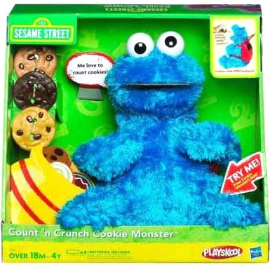 cookie monster toy with backpack