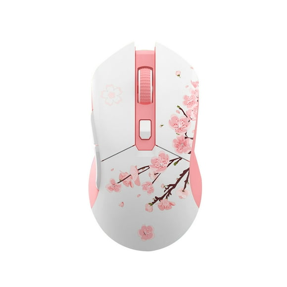 Sidaley Ratón con cable de 2,4G, iluminación para ordenador, receptor de ratones, portátil, para el hogar, la Oficina, el dormitorio, el ordenador Videojuegos y accesorios Rosado