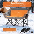 thumbnail image 6 of 45W Heated Double Camping Chair w/ 2×27000mAh Power Banks, 3 Heat Levels, Orange and Gray, 6 of 7