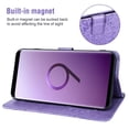 thumbnail image 3 of Asuwish Compatible with Samsung Galaxy S9 Wallet Phone Case and Tempered Glass Screen Protector Flip Credit Card Holder Stand Mandala Flower Cell Cover for S 9 Edge 9S GS9 Women Men Purple, 3 of 9